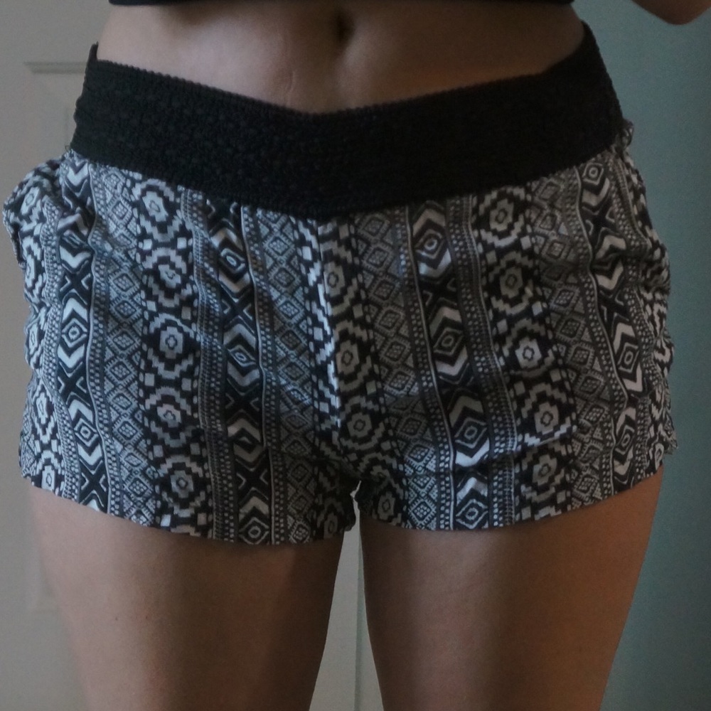 Black and white shorts